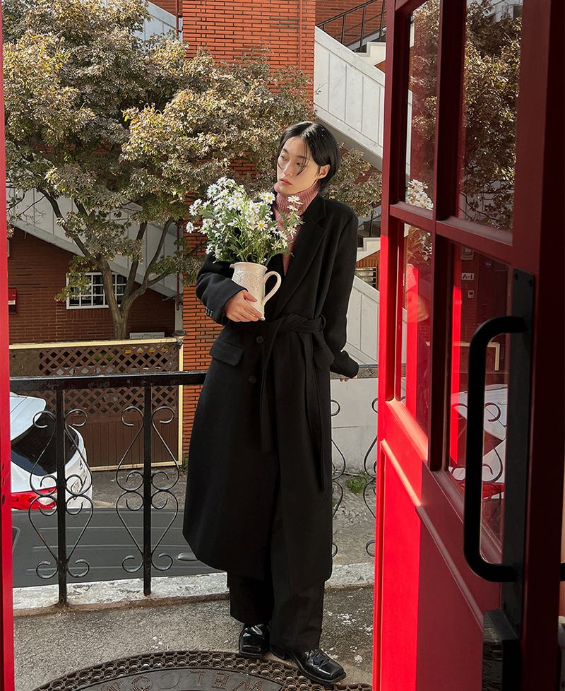 Wool robe hidden coat (2 color)