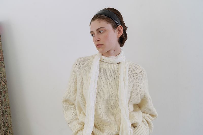 Cozy cable knit_ivory