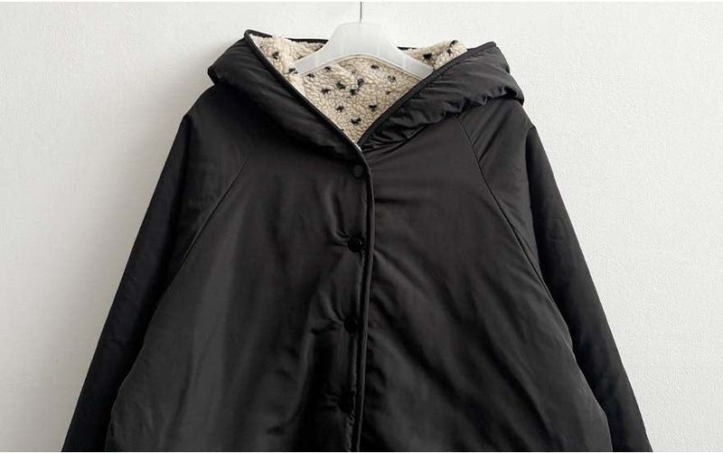 [Double-sided/Reversible*] PN Heart Pattern Fleece Hooded Jumper