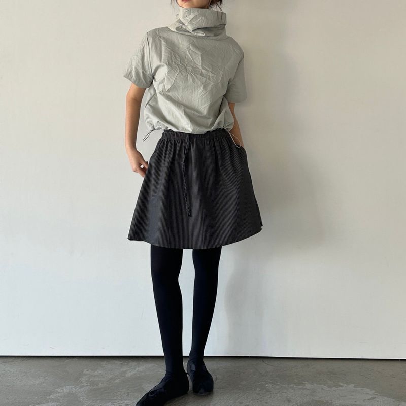 Striped Banding Skirt - 2colors
