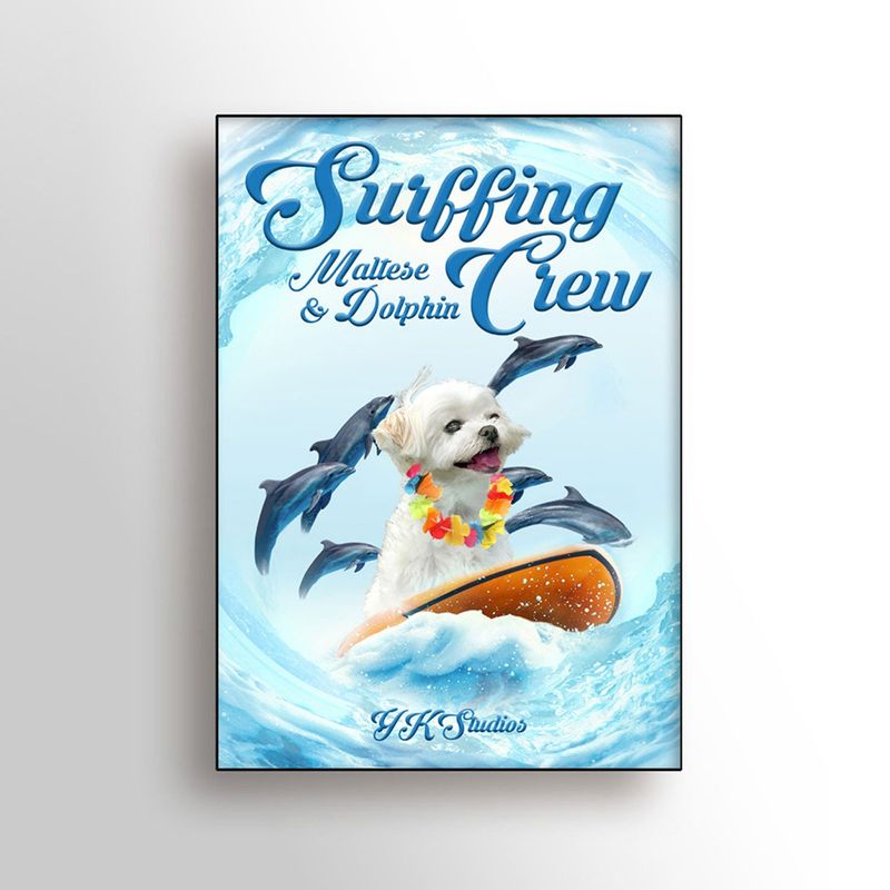 WaiKei(ワイケイ)の「Puppydolphin surfing crew matt POSTER A3(Interior)」