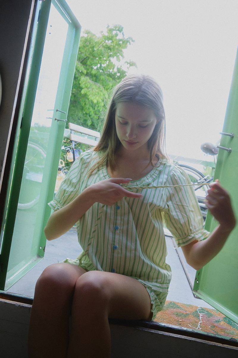 Frilly Pajama set / Green
