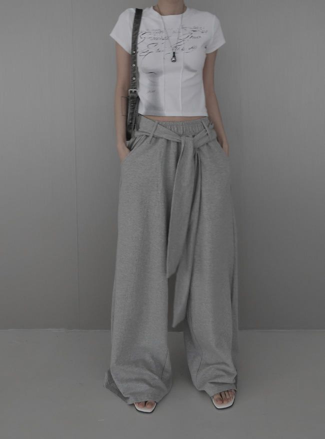 Tie Maxi Wide Sweatpants