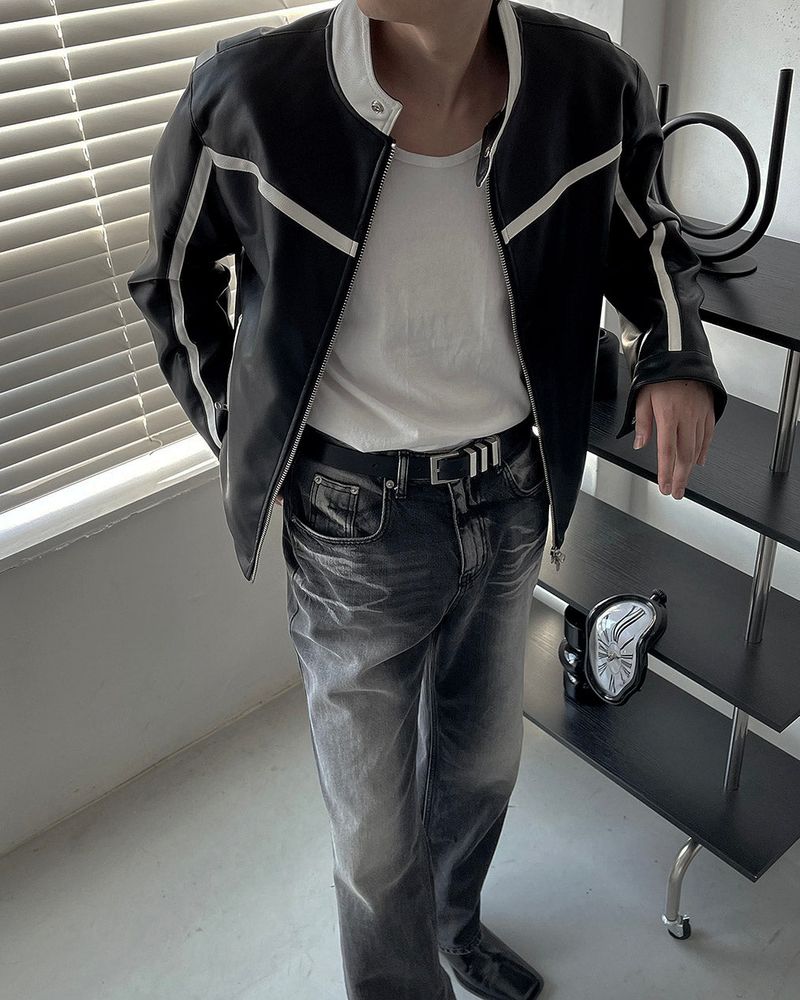 OWN Karim Biker Leather Jacket