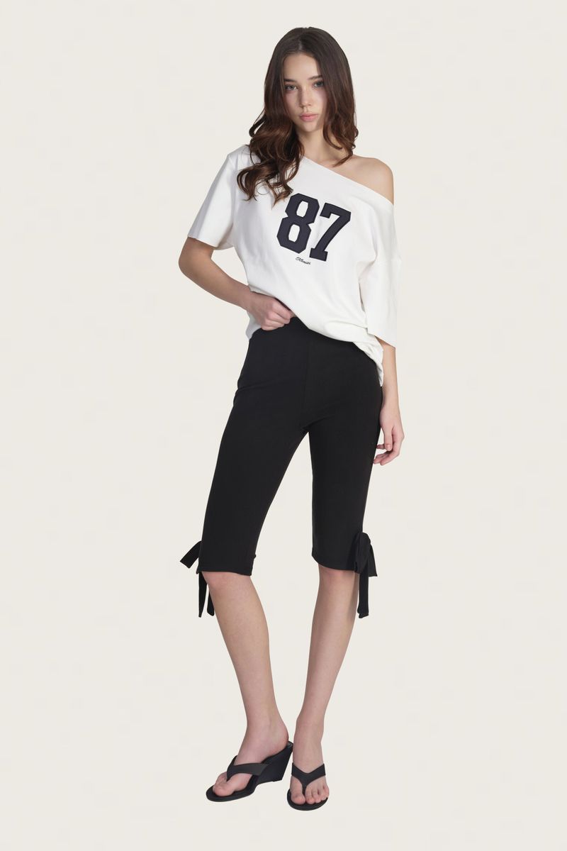 Candy Bow Capri Pants, Black
