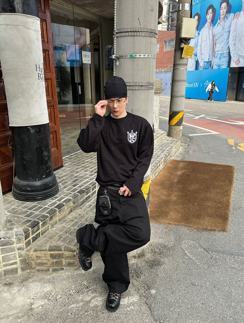 No.1686 twin emblem KNIT T