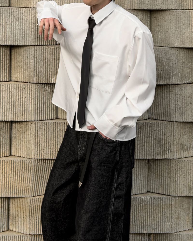 Aon Basic Cropped Shirt