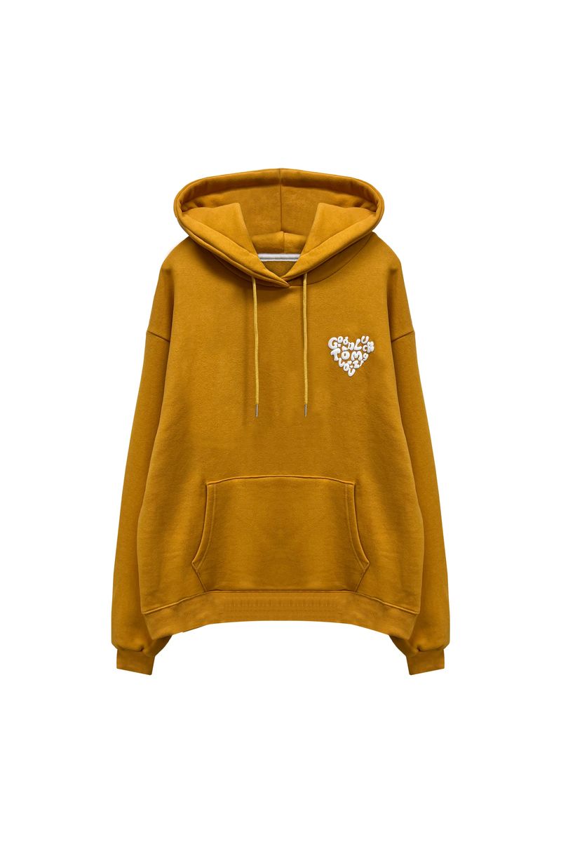 GOODLUCK HEART HOODIE / MUSTARD