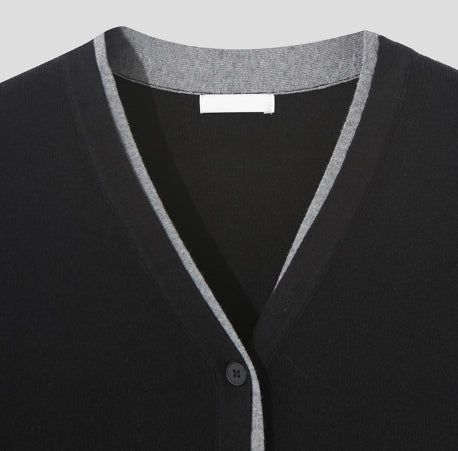 Mino color matching layered cardigan