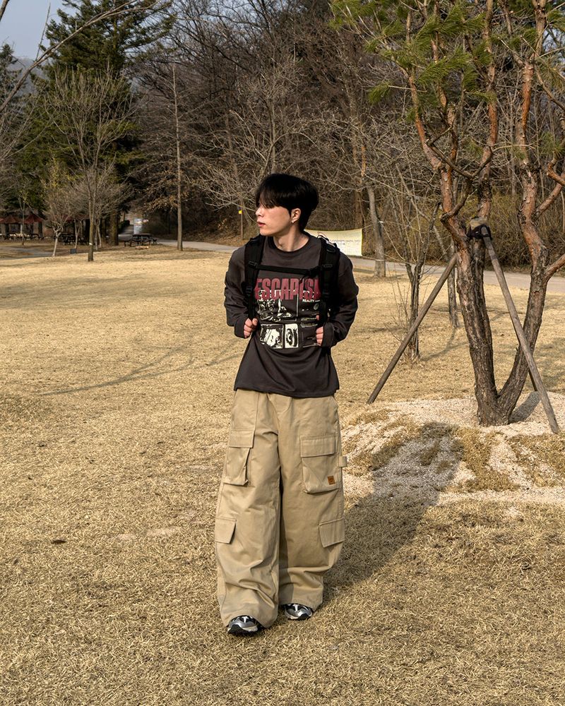 Utility Patch Wide Cargo Pants