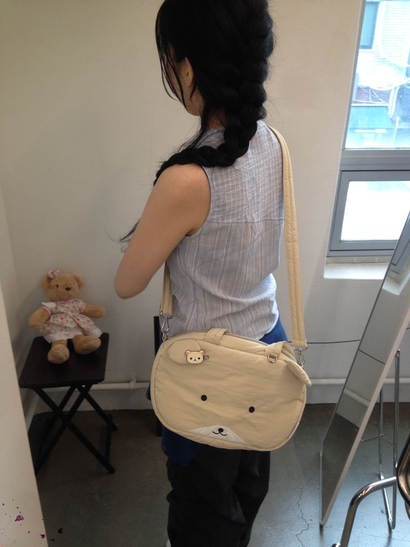 (beige)mini-hamster Shoulder Crossbag