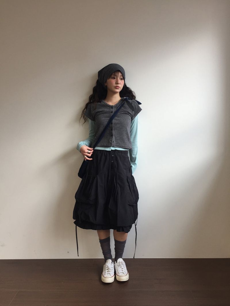 Serena Balloon Midi Skirt (3color)