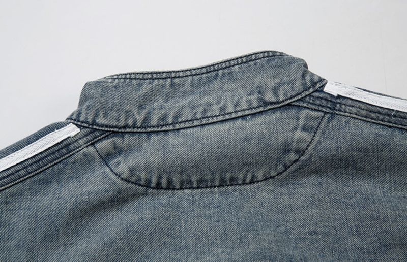 LMN Cube Damage Line Denim Zip-Up (2 colors)