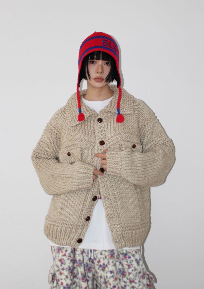 AAKE(アケ)の「(WOOL) HEAVY CRAFT KNIT CARDIGAN(Tops)」