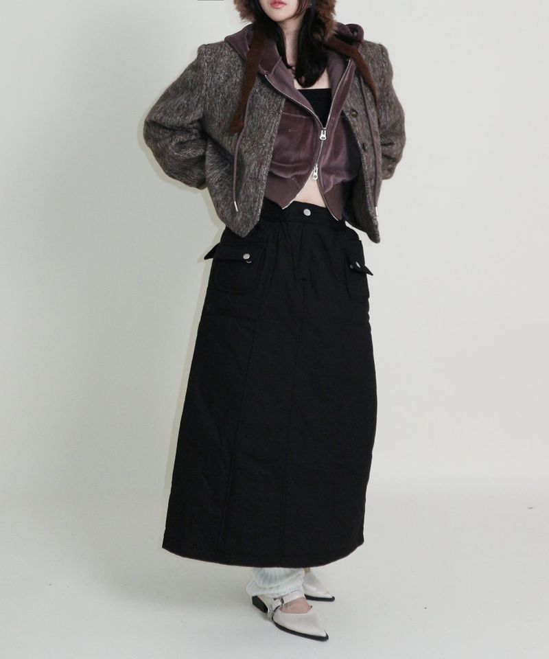 Linda Brush Mohair Crop Long Sleeve Jacket