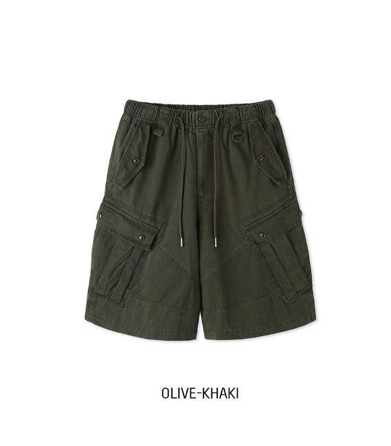 Keshi Pigment Washed Cargo Bermuda Shorts