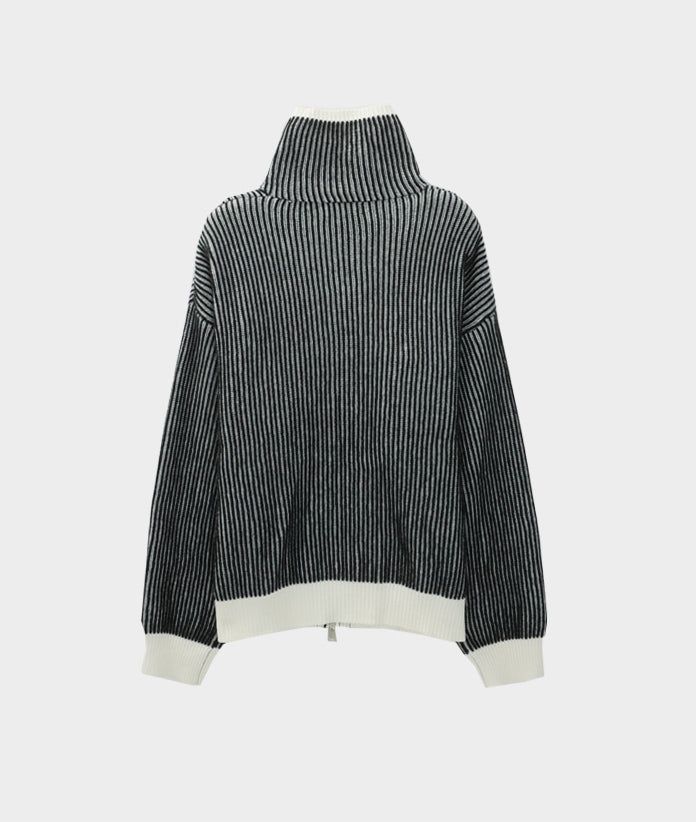 Adel pocket zip-up knit