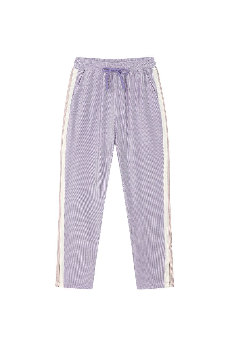 pleats velvet track pants