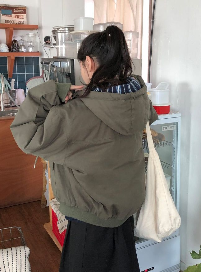 [unisex] Bittori Button Hood Wellon Padding Jumper