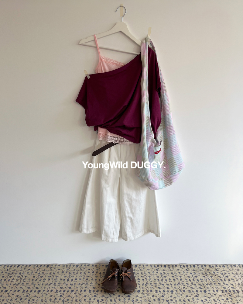 Drop ribbed lace sleeveless top (7color) 