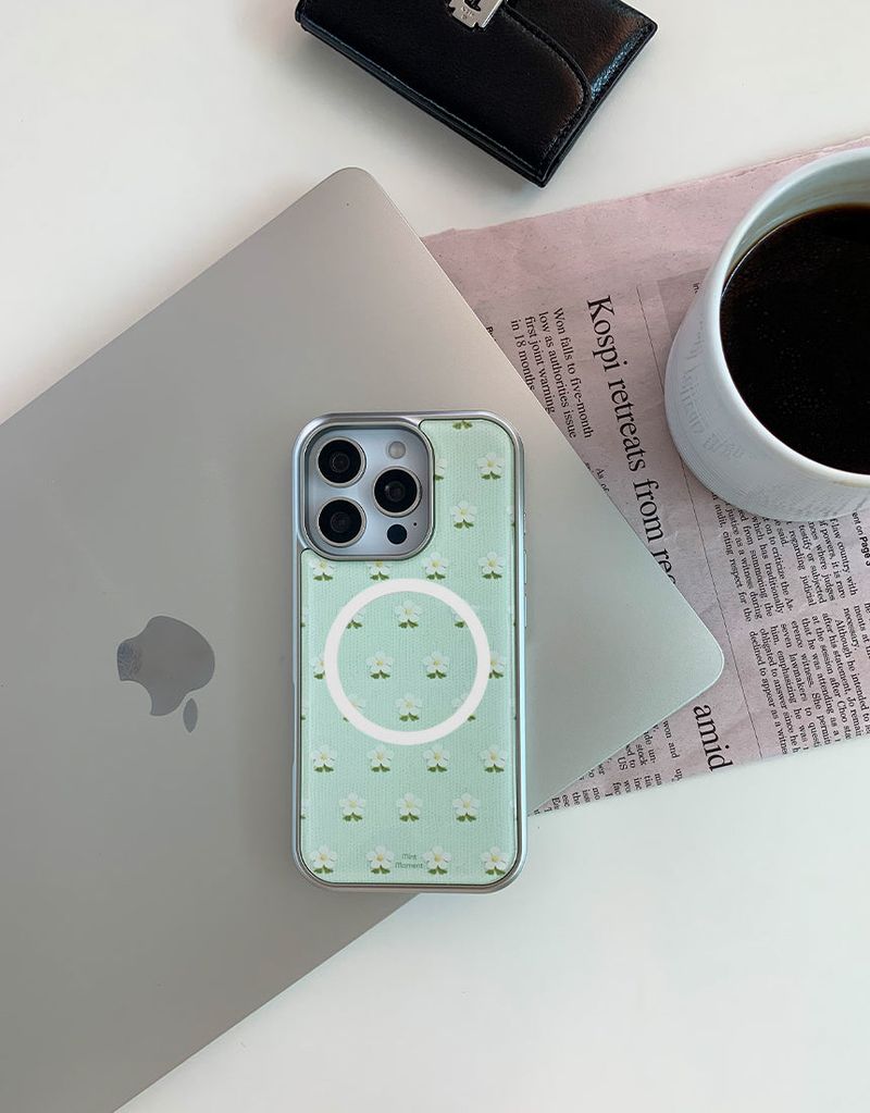 [MADE]プチミント シルバーエポキシ MagSafe iPhoneケース