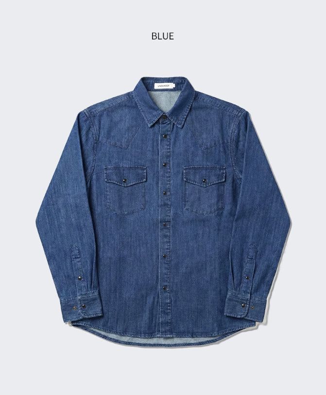 Standard Western Denim Shirt Blue