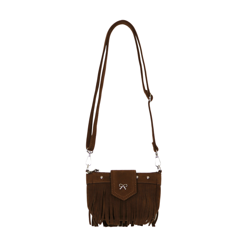 TASSEL SUEDE RIBBON CROSS BAG