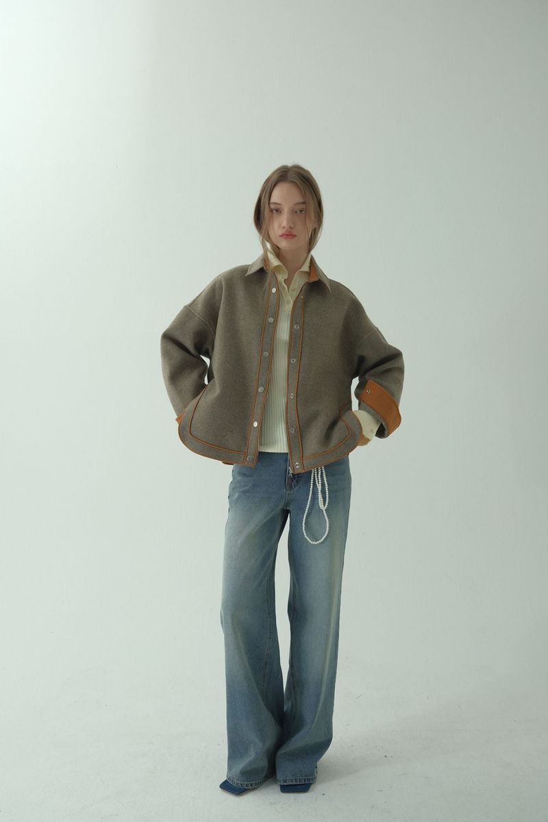 WOOL BLENDING ZIP-UP JACKET_BEIGE