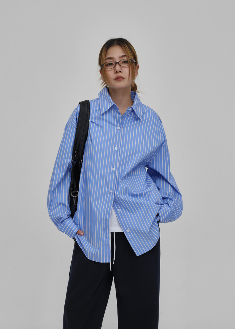 BLACKUP（ブラックアップ）の「[MADE] Pickman Striped Loose Fit Shirt（Tops）」