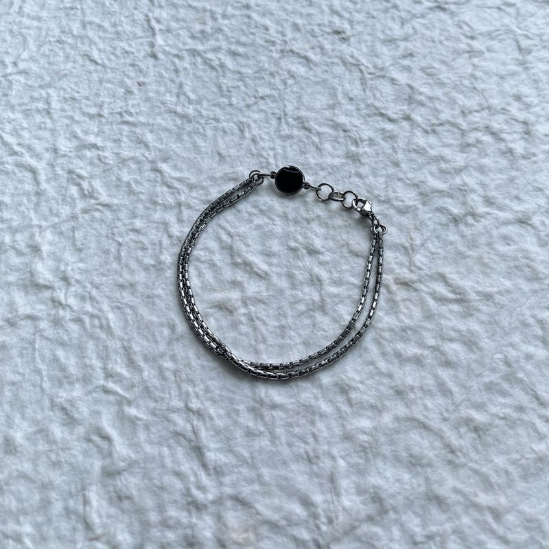 Black Accent Double Chain Bracelet