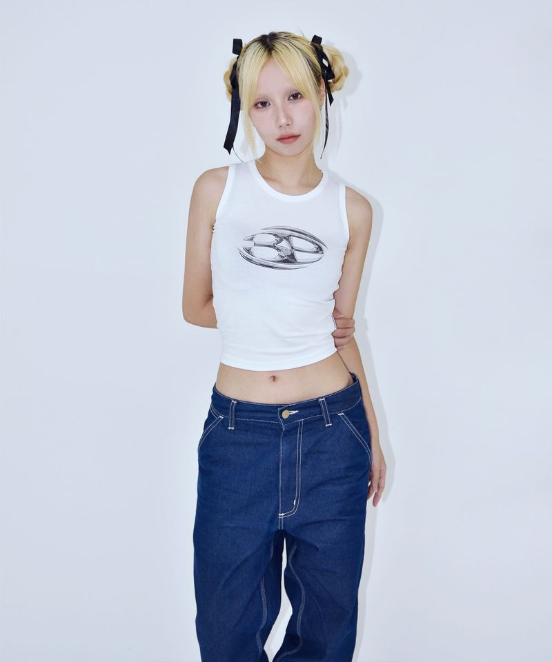 METAL LOGO TANK TOP WHITE