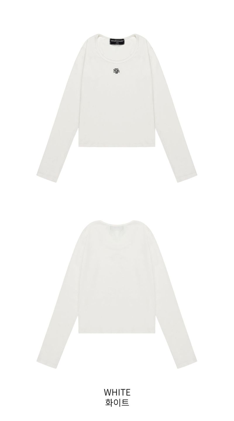 STITCH U-NECK COTTON SPAN LONG SLEEVE