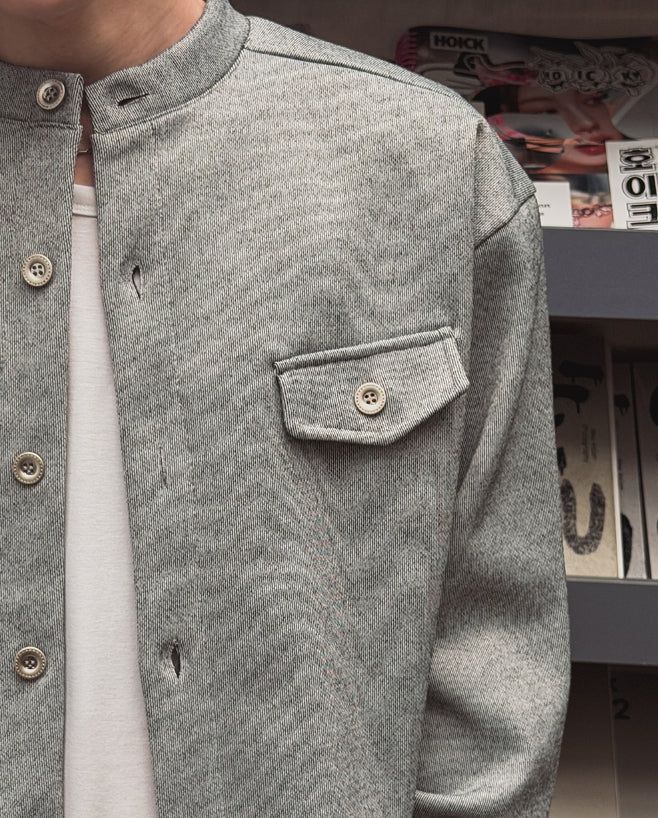 Move Line Shoulder Pocket Crop Cardigan