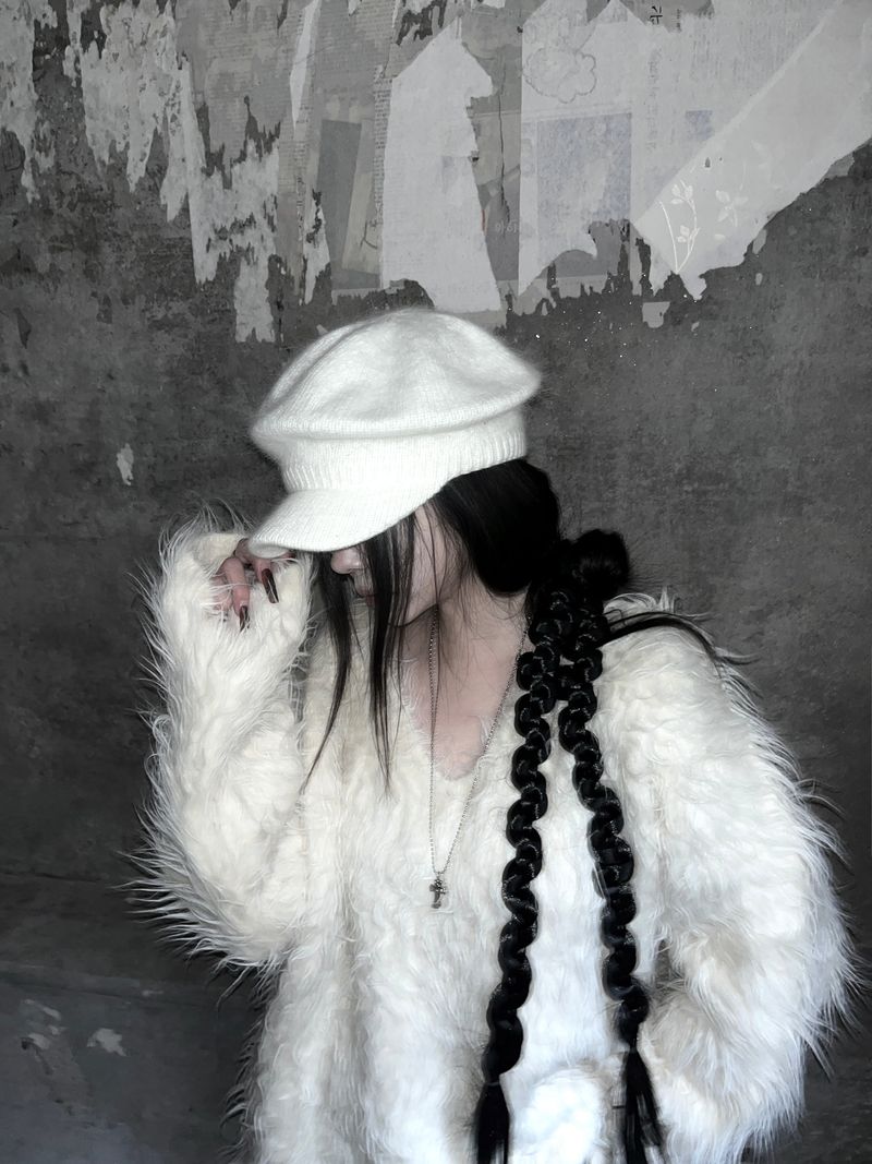 soft knit beret cap (2color)