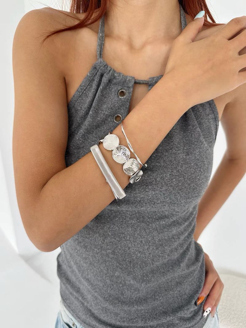 4type mixed silver bangle SET