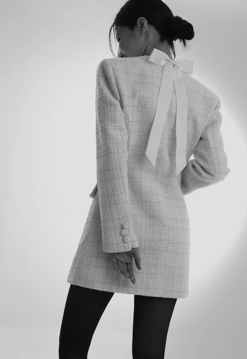 ribbon tweed dress