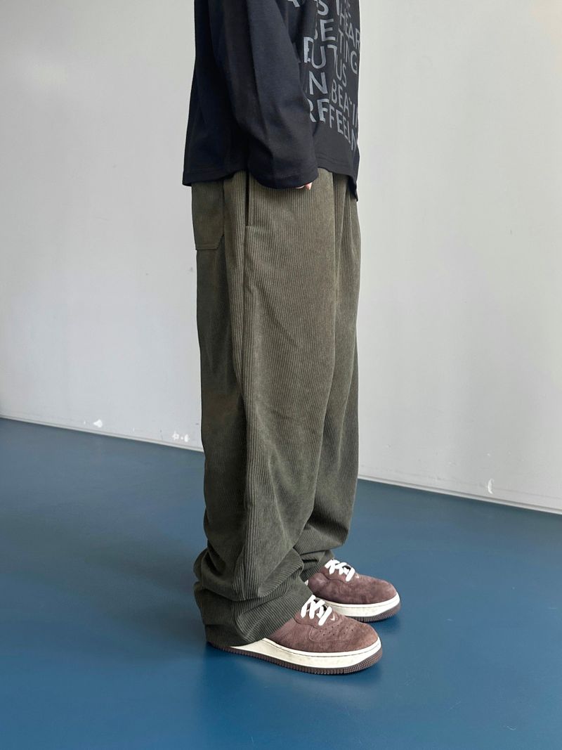 Twill Basic Golden Wide Pants 7C