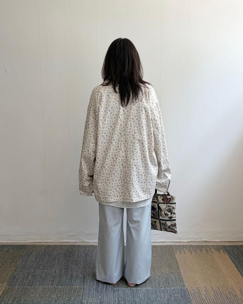 Creamy Petal Overfit Shirts Jacket