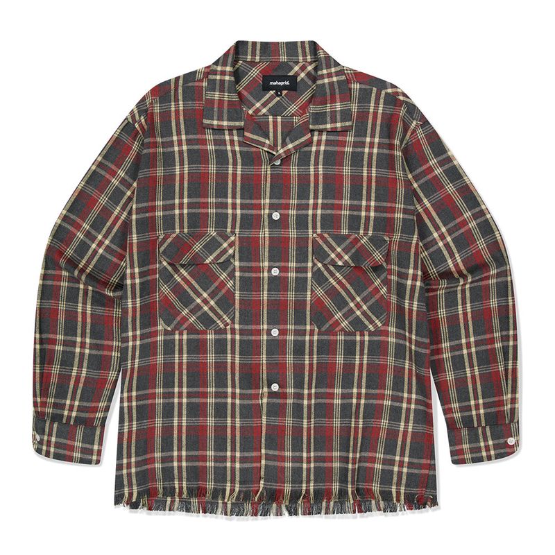 mahagrid（マハグリッド）の「CUT OFF FLANNEL CHECK SHIRT（Tops）」