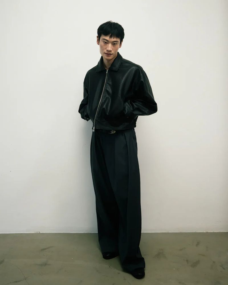 JT2 Zipped Cropped Leather Jacket