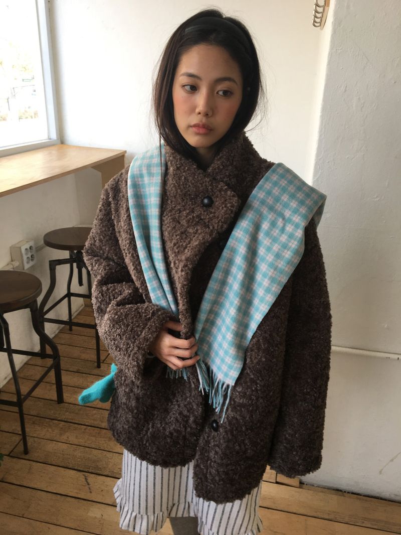 [MD Pick]Fine wool check muffler (6color)