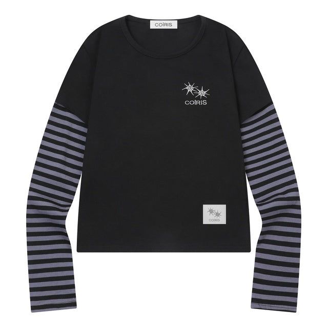 CELLING LAYERD STRIPE LONG SLEEVE T