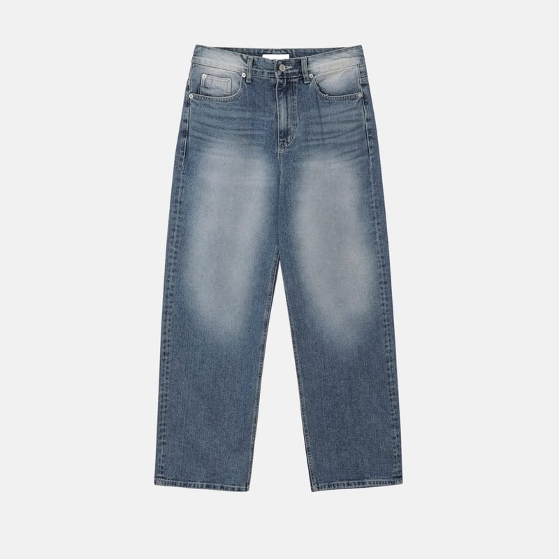 LMN Chrome Semi Wide Brush Denim Pants (4 colors)