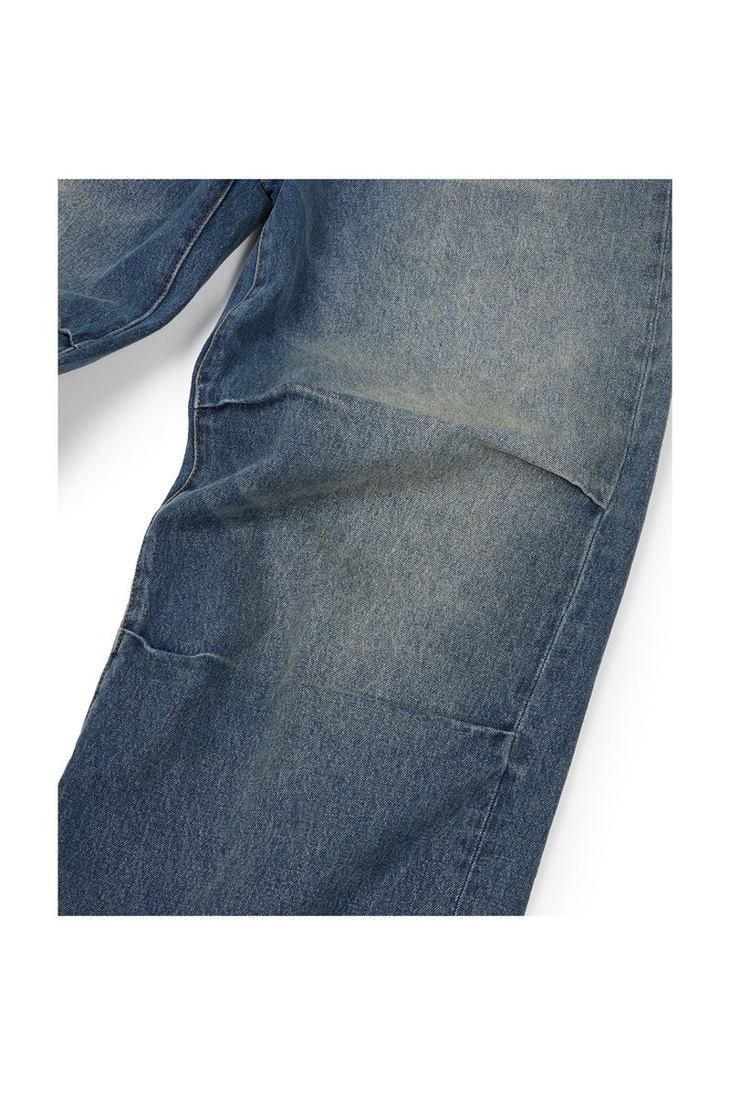 (BASE) TUCK DENIM PANTS (BLUE)