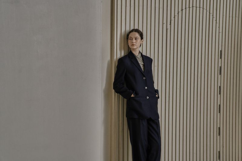 WOOL TWILL SETUP JACKET_NAVY