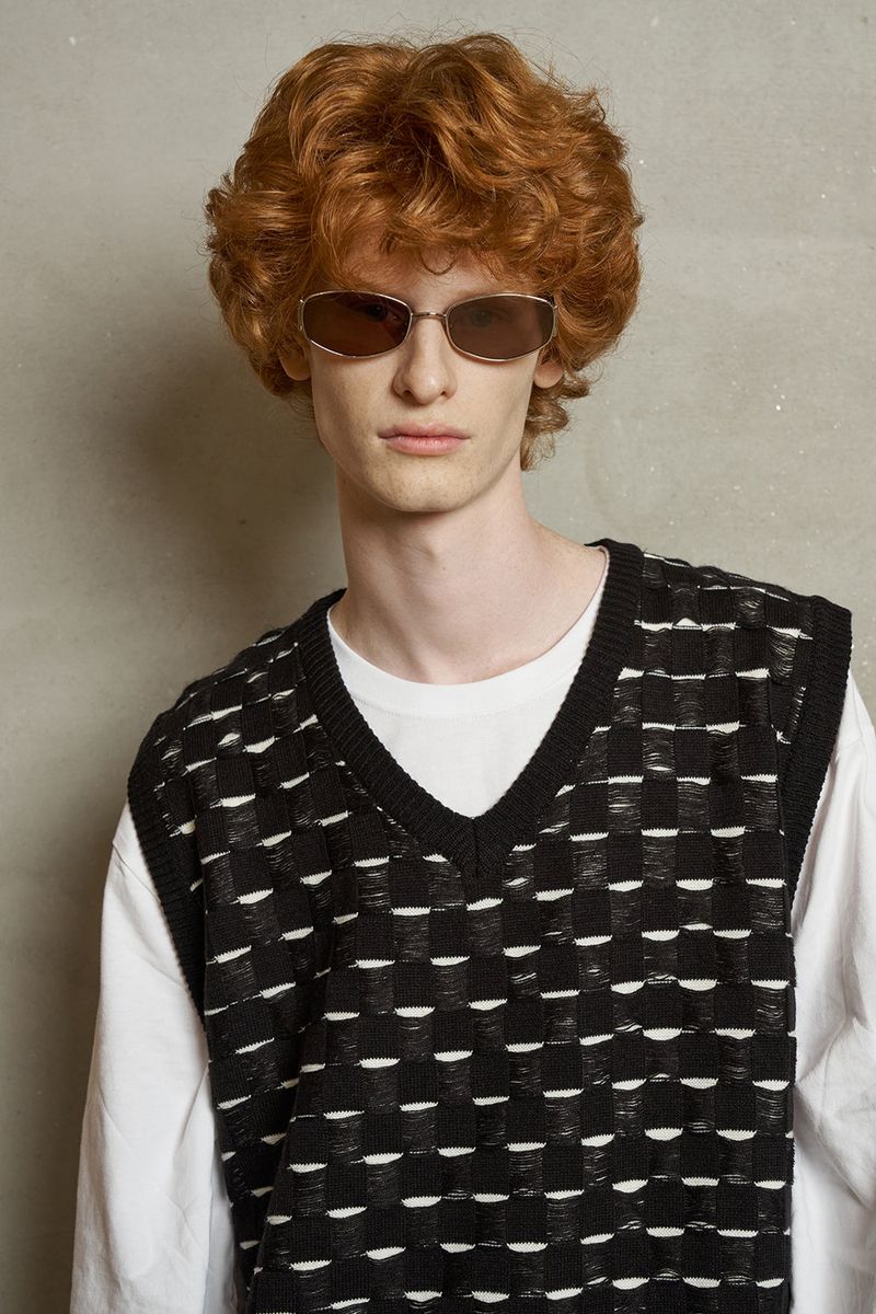 ROPE CHECKER KNIT VEST
