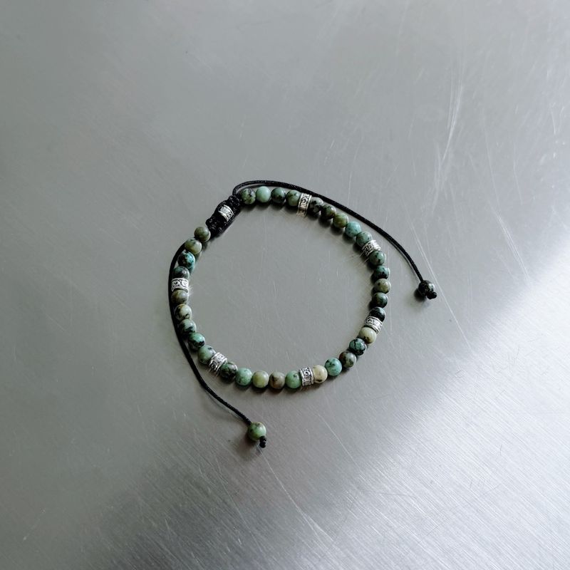 Muted Stone Bead Cord Bracelet
