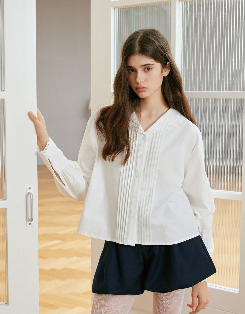TWEEDY-A（ツウィーディア）の「Isny Lace Pintuck Shirt Blouse Ivory（Tops）」