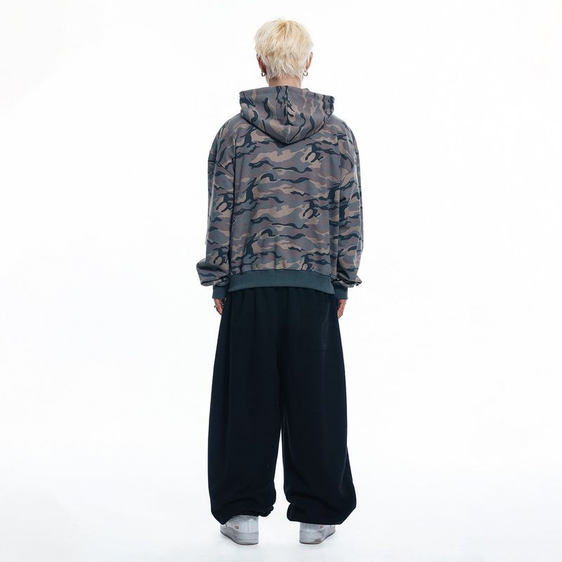 Rhinestone Camo Hoodie - BEIGE
