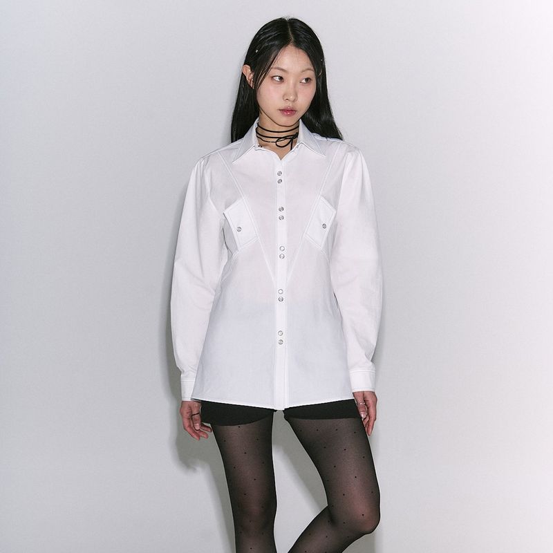  Two Pocket Western Shirt [white]